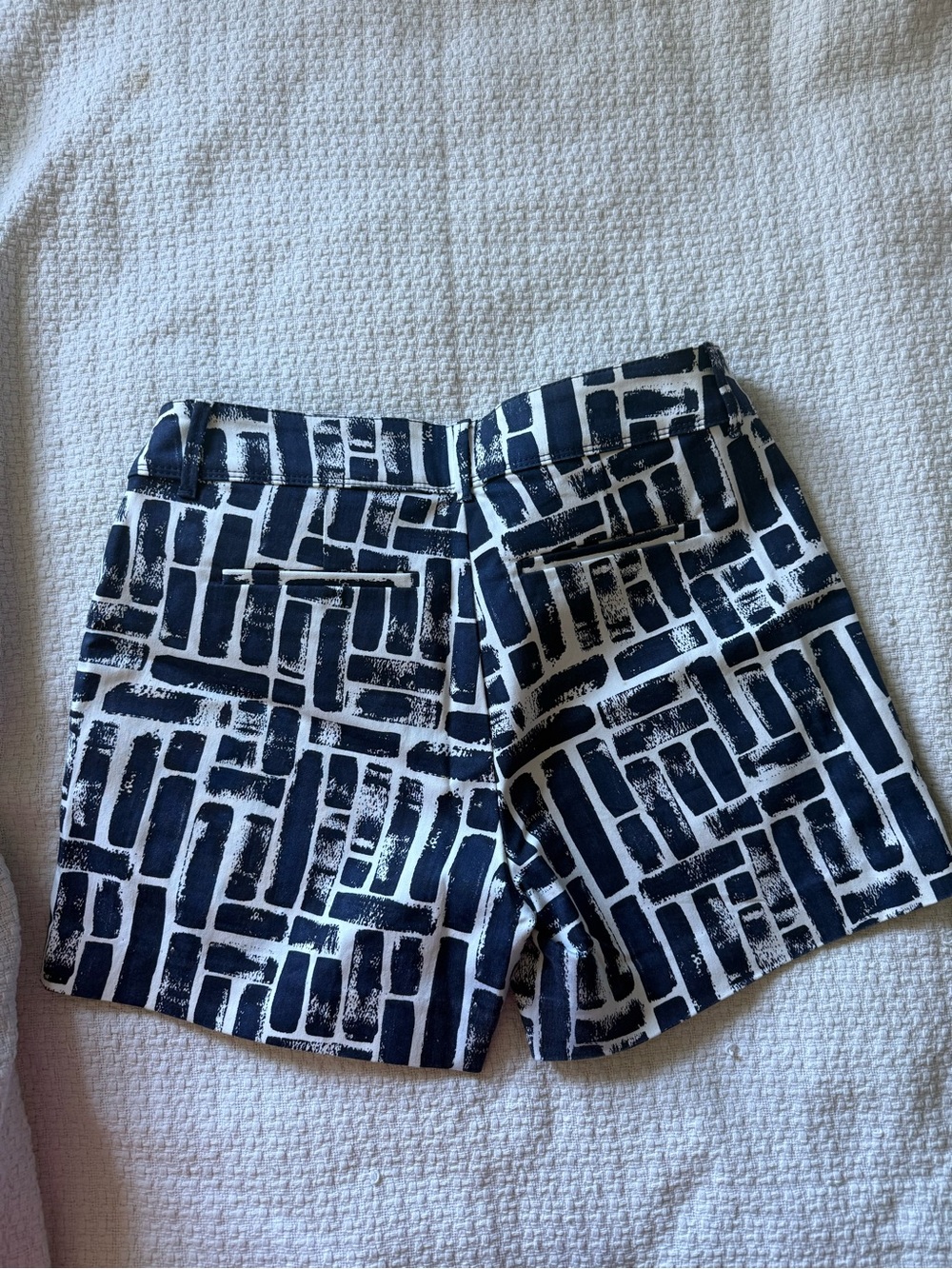 The Limited Navy and White Geometric Print Bermuda Shorts